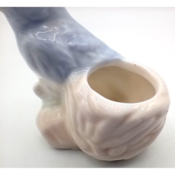 Blue Jay Toothpick Holder Vintage Porcelain 2.25 In Miniature Bird Nest Decor - Picture 7 of 16